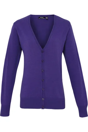 Premier Womens/Ladies Button Through Long Sleeve V-neck Knitted Cardigan - Size 10 UK