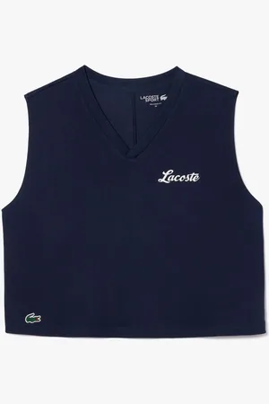 Lacoste Womens Sport Ultra Dry Cotton Crop Top in - Size 6 UK
