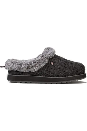 Skechers Womens Keepsakes Ice Angel Slippers In Charcoal - Textile - Size UK 3