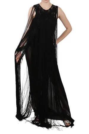 John Richmond WoMens Silk Beaded Sequined Sheer Dress material_silk - Size IT 42 (Womens)