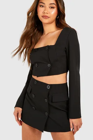 Boohoo Womens Wrap Front Button Detail Mini Skirt - - Size 12 UK