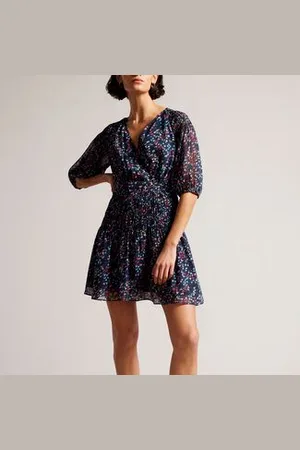 Ted Baker Womens Casadee Smock Panel Wrap Mini Dress in - Size 12 UK