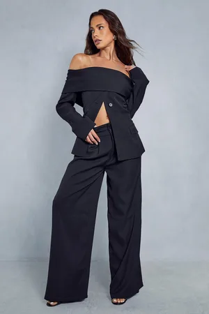 MissPap Womens Tailored High Waisted Button Detail Trousers - - Size 8 Regular