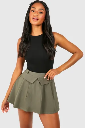 Boohoo Womens Bengaline Waistband Detail Mini Skirt - - Size 6 UK