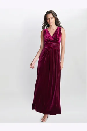 Gina Bacconi Womens Patricia Sleeveless Velvet Maxi Dress - - Size 22 UK