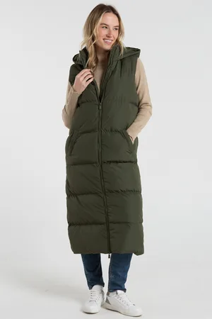 French Connection Womens Longline Quilted Gilet With Hood - Size X-Small