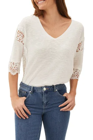 Phase Eight Womens Emili Lace Insert Top - - Size Medium