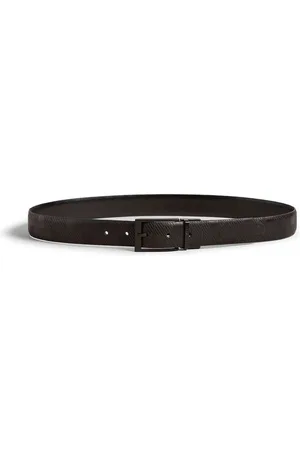Ted Baker Mens Accessories Checkinn House Check Leather Belt in Leather (archived) - Size 28 inches
