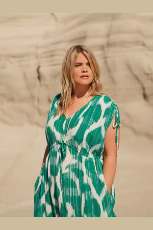 Live Unlimited London Womens Geo Print Drawstring Maxi Dress - Size 28 UK