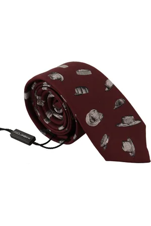 Dolce & Gabbana Mens Hat Pattern 100% Silk Tie - - One Size