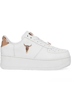 Windsor Womens Chunky Leather Sneakers - Rich - Size UK 8