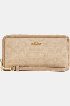 Coach Womens Long Zip Around Wallet in Signature Canvas - - One Size