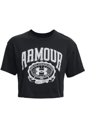 Under Armour Womens UA Collegiate Crop Short Sleeve T-Shirt in - Size 14 UK