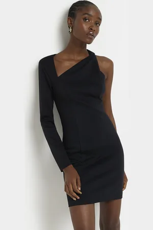 River Island Womens Bodycon Mini Dress Scuba Twist Shoulder - Size 6 UK