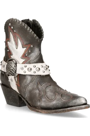 New Rock Womens Leather Pointed Cowboy Boots- WSTM004-S2 - Size EU 39