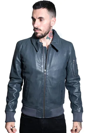 Infinity Mens A2 Cowhide Bomber Jacket-Oslo - - Size X-Large