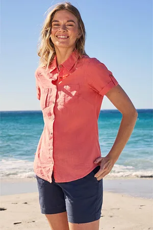 Mountain Warehouse Womens/Ladies Coconut Short-Sleeved Shirt Cotton - Size 14 UK