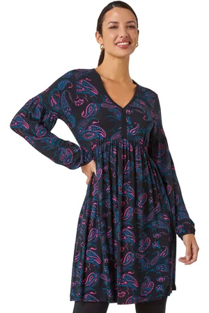 Roman Womens Paisley Print Stretch Jersey Dress - - Size 12 UK