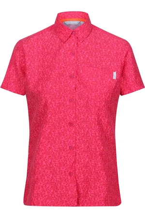 Regatta Womens/Ladies Mindano VIII Ditsy Print Short-Sleeved Shirt (Flamingo Potion) - Size 8 UK