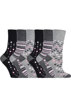 Gentle Grip Womens Sock Shop - 6 Pairs Ladies Non Elastic Bamboo Socks - SOLRM36 - Nylon - Size UK 4-8