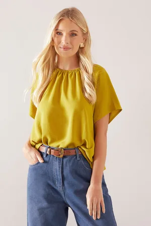 wallis Womens Petite Bubble Hem Short Sleeve Top - - Size 16 UK
