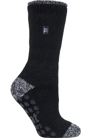 Heat Holders Womens - Ladies Non Skid Thermal Slipper Socks with Grips - Nylon - Size 4-6.5