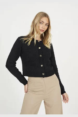Brave Soul Womens Button Through Boucle Cardigan - Size X-Large