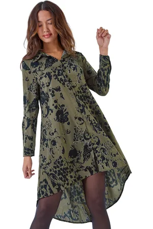 Roman Womens Oversized Animal Print Shirt Dress - - Size 10 UK