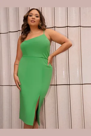 Chi Chi London Womens Plus Size Asymmetric Bodycon Dress in - Size 24 UK