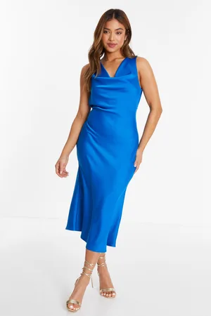 Quiz Womens Petite Satin Slip Midi Dress - Size 12 UK