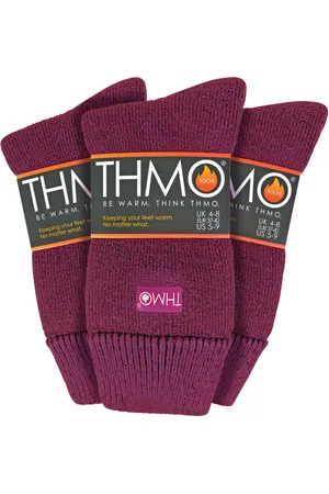 THMO Womens - 3 Pack Multipack Ladies Thick Winter Warm Socks with Comfort Top - - Size UK 4-6.5