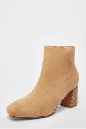 Quiz Womens Tan Faux Suede High Heel Ankle Boot - - Size UK 7