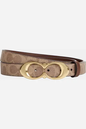 Coach Womens 25MM Kissing C Buckle Signature PVC Belt - - Size Medium