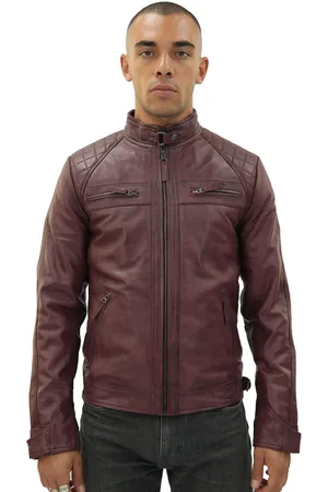 Infinity Mens Vintage Quilted Biker Jacket-Monaco - - Size X-Large