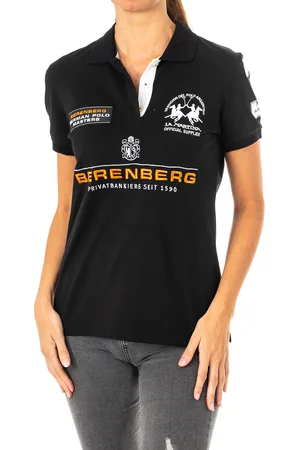 La Martina Womens short-sleeved polo shirt with lapel collar 2WP202 - Cotton - Size Small