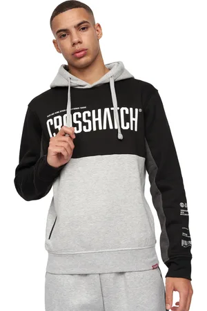 Crosshatch Mens Compounds Hoodie ( /Grey Marl) - Size Large