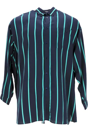 Balenciaga Pre-owned Mens Striped Shirt in Navy Blue - Size 2XS