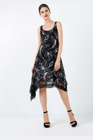 Conquista Womens Sleeveless Layer Dress with Net Detail - - Size EU 40 (Womens)
