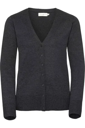 Russell Athletic Collection Ladies/Womens V-neck Knitted Cardigan ( Marl) - Size Large