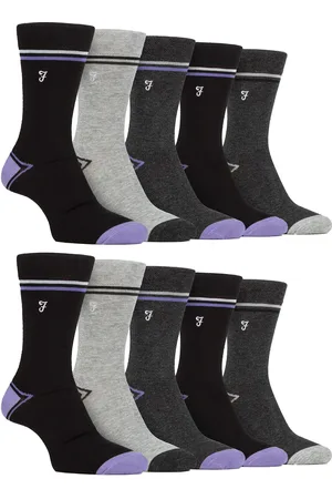 Farah Mens 10 Pair Multi-Pack Bright Bamboo Socks - - Size UK 6-11