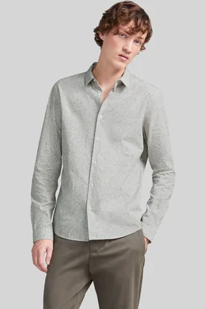 IKKS Mens Pistachio Printed Leaf Pattern Shirt - - Size Large
