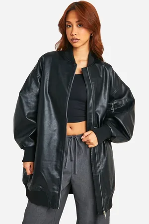 Boohoo Womens Longline Oversized Bomber Jacket - - Size 14 UK