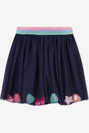Billieblush Girls Glitter Mesh Skirt in Navy - - Size 2Y