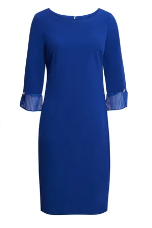 Gina Bacconi Womens Kerry Short Sheath Dress With Illusion Pleated Sleeve Detail - - Size 10 UK