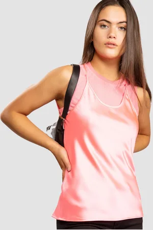 Armani Exchange Womens Layered Satin Blouse - - Size Large