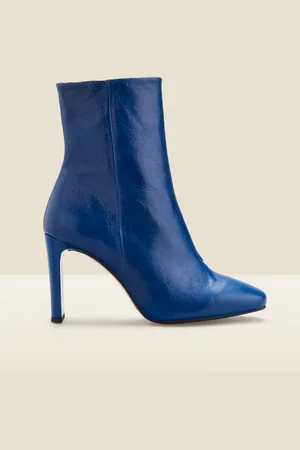 Sosandar Womens Riley Electric Leather Slim Heel Ankle Boot - Size UK 7