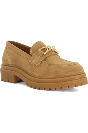 Dune Womens Ladies Gemmas - Leather Chain Trim Chunky Loafers - Suede - Size UK 8