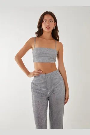 Pink Vanilla Womens Metallic Crop Top - - Size 14 UK