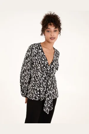Blue Vanilla Womens Wrap Front Tie Back Top - - Size Small