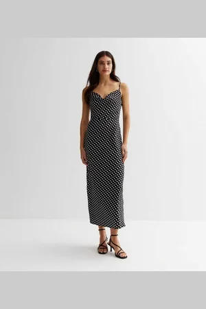Gini London Womens Polka Dot Cami Cowl Midi Dress - Size 8 UK